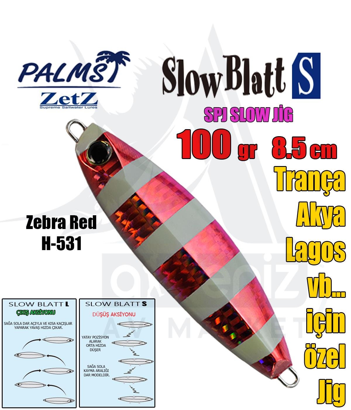 PALMS Zetz Slow Blatt S Jig 100gr 8,5cm #H-531PALMS