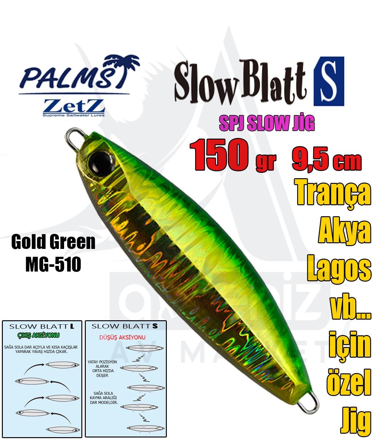 PALMS Zetz Slow Blatt S Jig 150gr 9,5cm MG-510PALMS