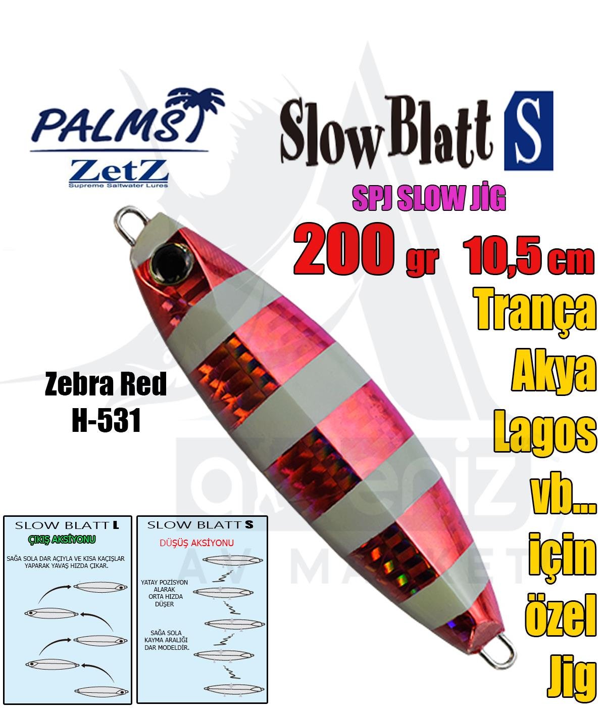 PALMS Zetz Slow Blatt S Jig 200gr 10,5cm H-531PALMS