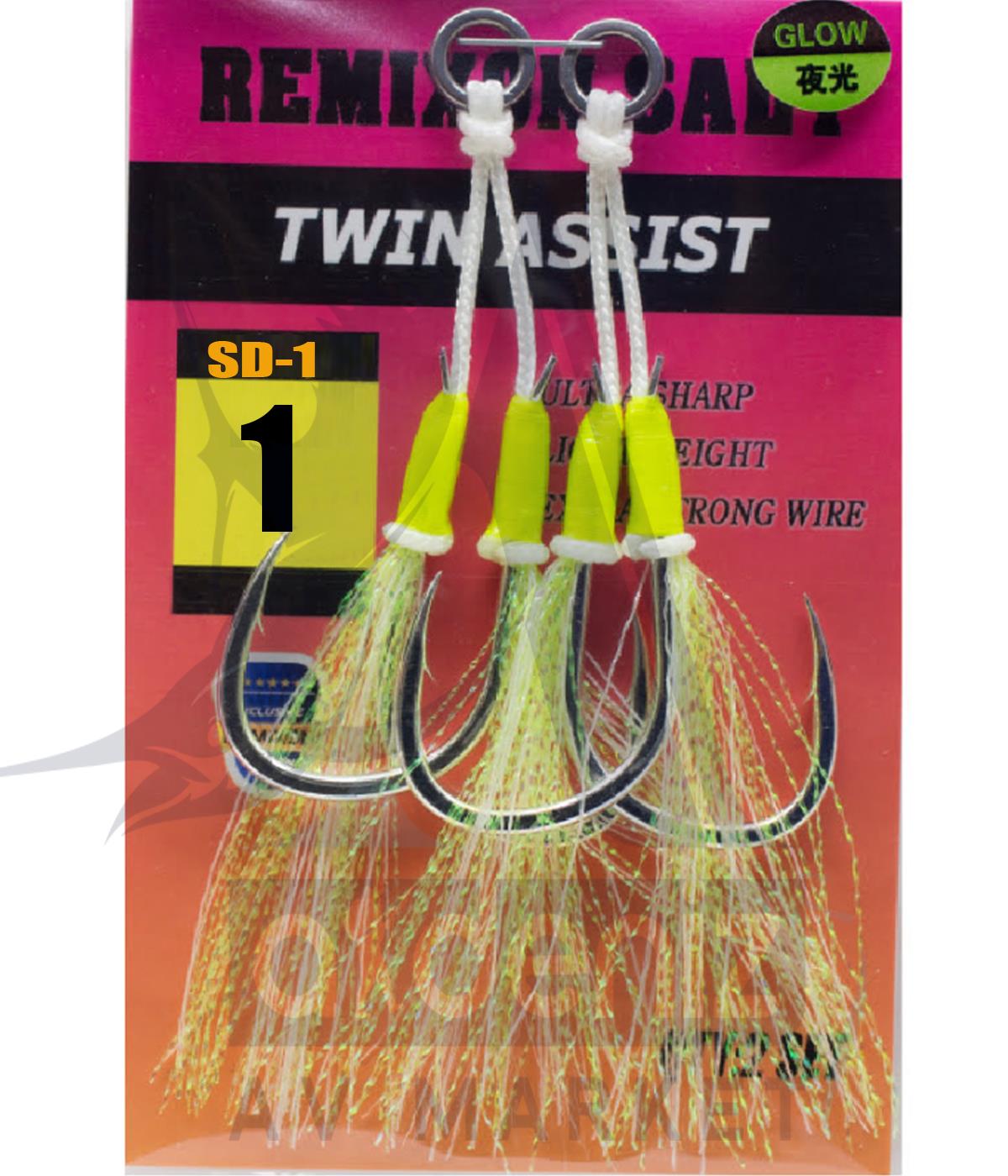 Remixon Slow Double (çiftli) Bağlanmış Jig Assist İğnesi (2 li paket) No:1REMİXON