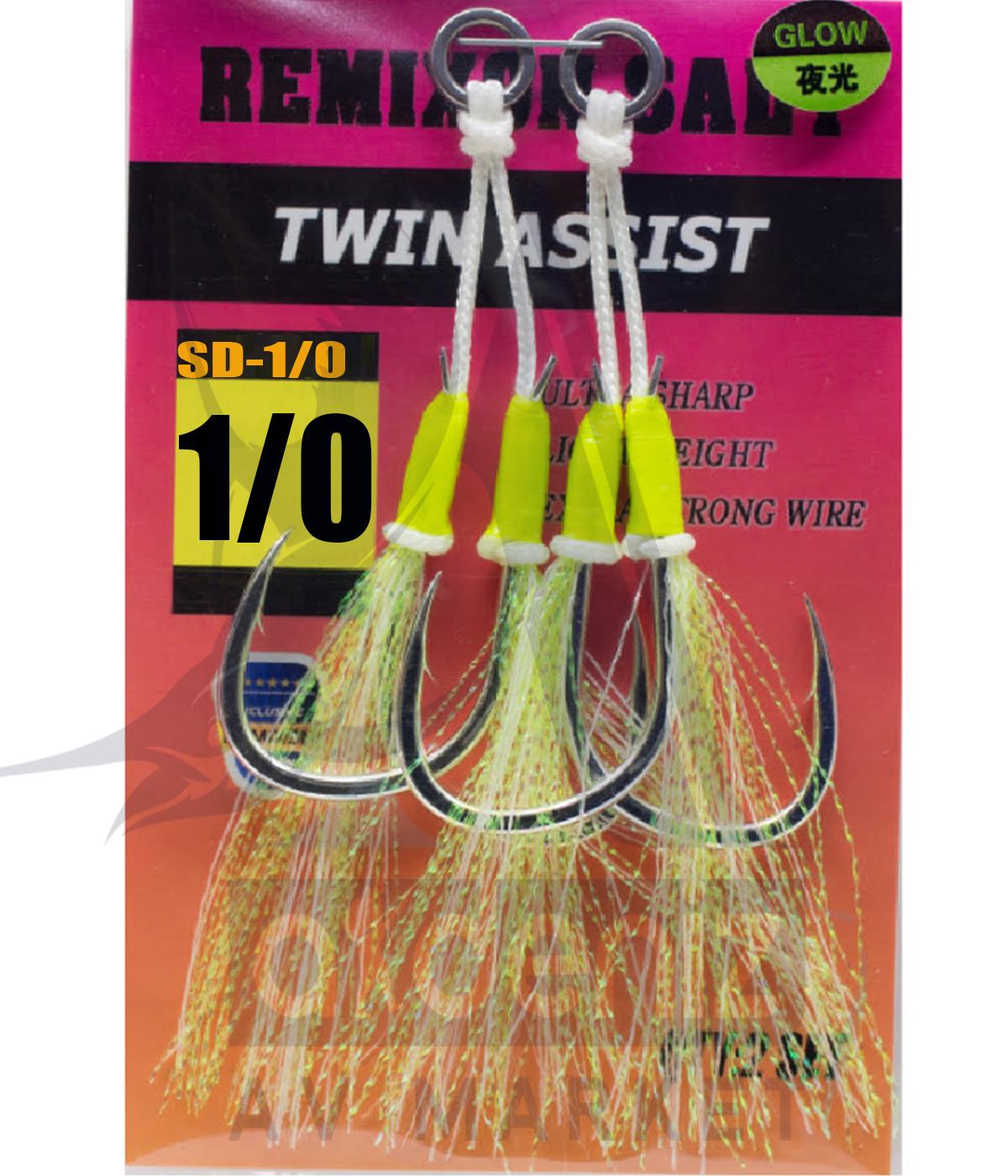 Remixon Slow Double (çiftli) Bağlanmış Jig Assist İğnesi (2 li paket) No:1/0REMİXON