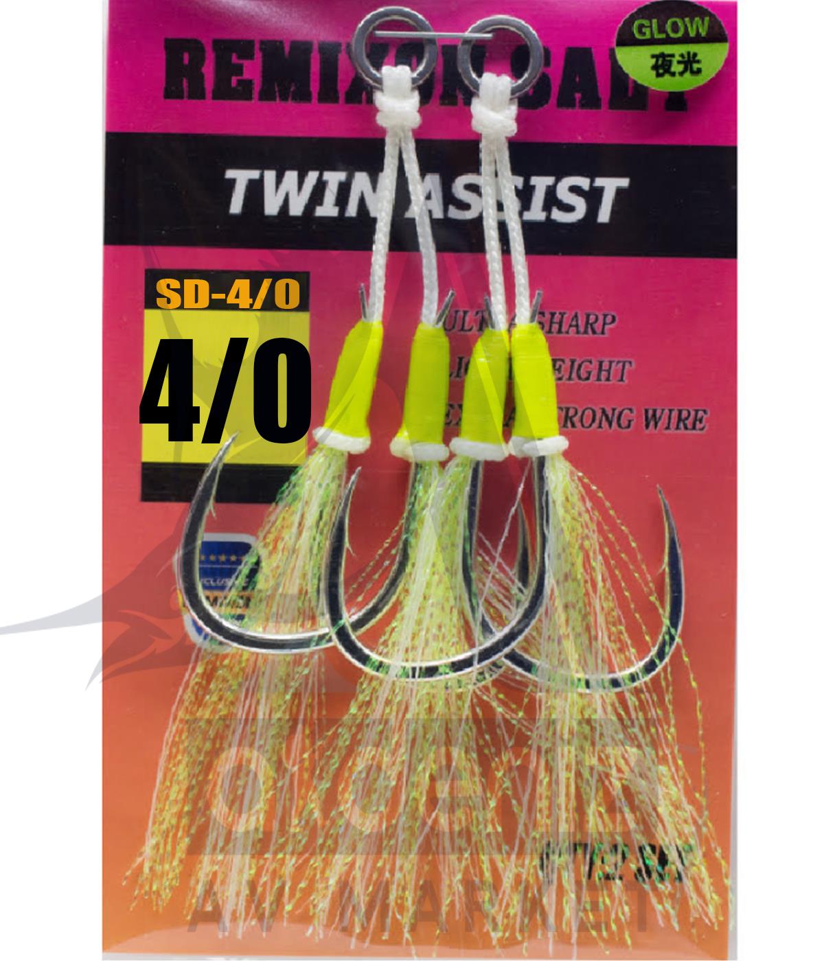Remixon Slow Double (çiftli) Bağlanmış Jig Assist İğnesi (2 li paket) No:4/0REMİXON