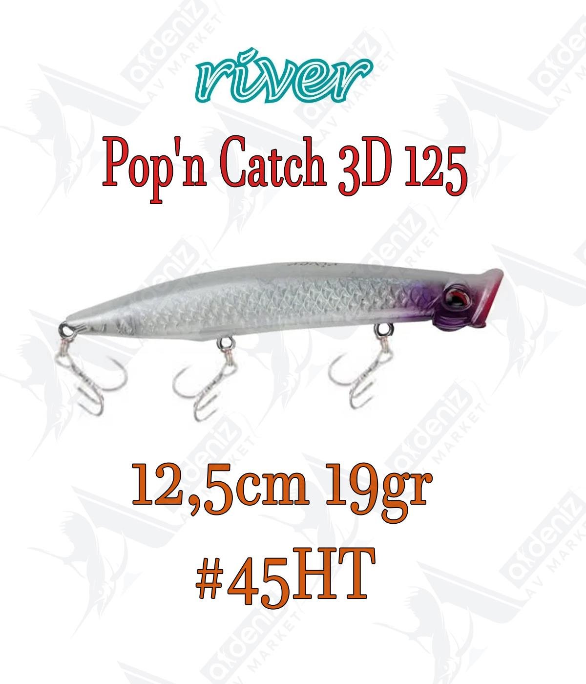 River Pop'n Catch 3D 125 12.5cm 19gr Popper Color:45HTRİVER