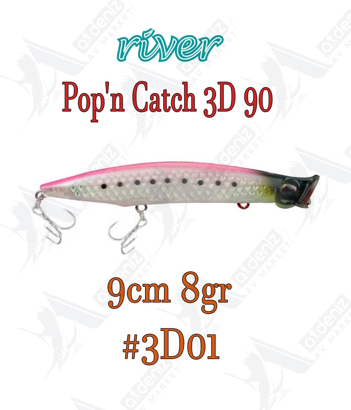 River Pop'n Catch 3D 90 9cm 8gr Popper Color:3D01RİVER