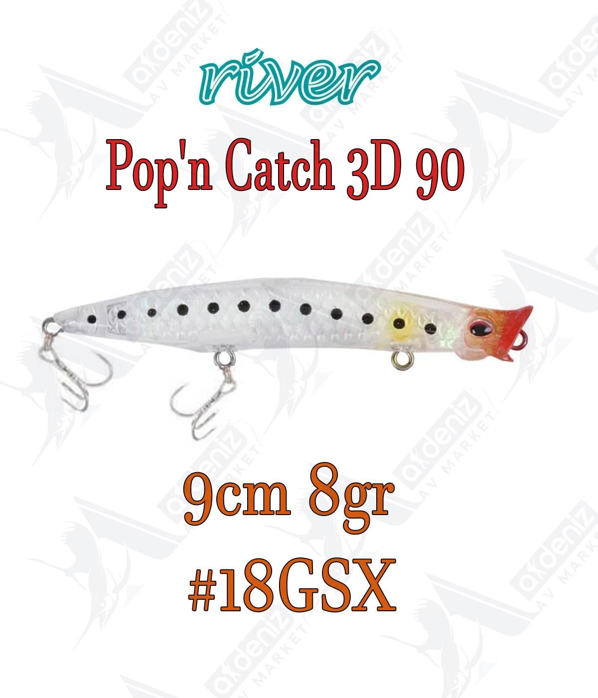 River Pop'n Catch 3D 90 9cm 8gr Popper Color:18GSXRİVER