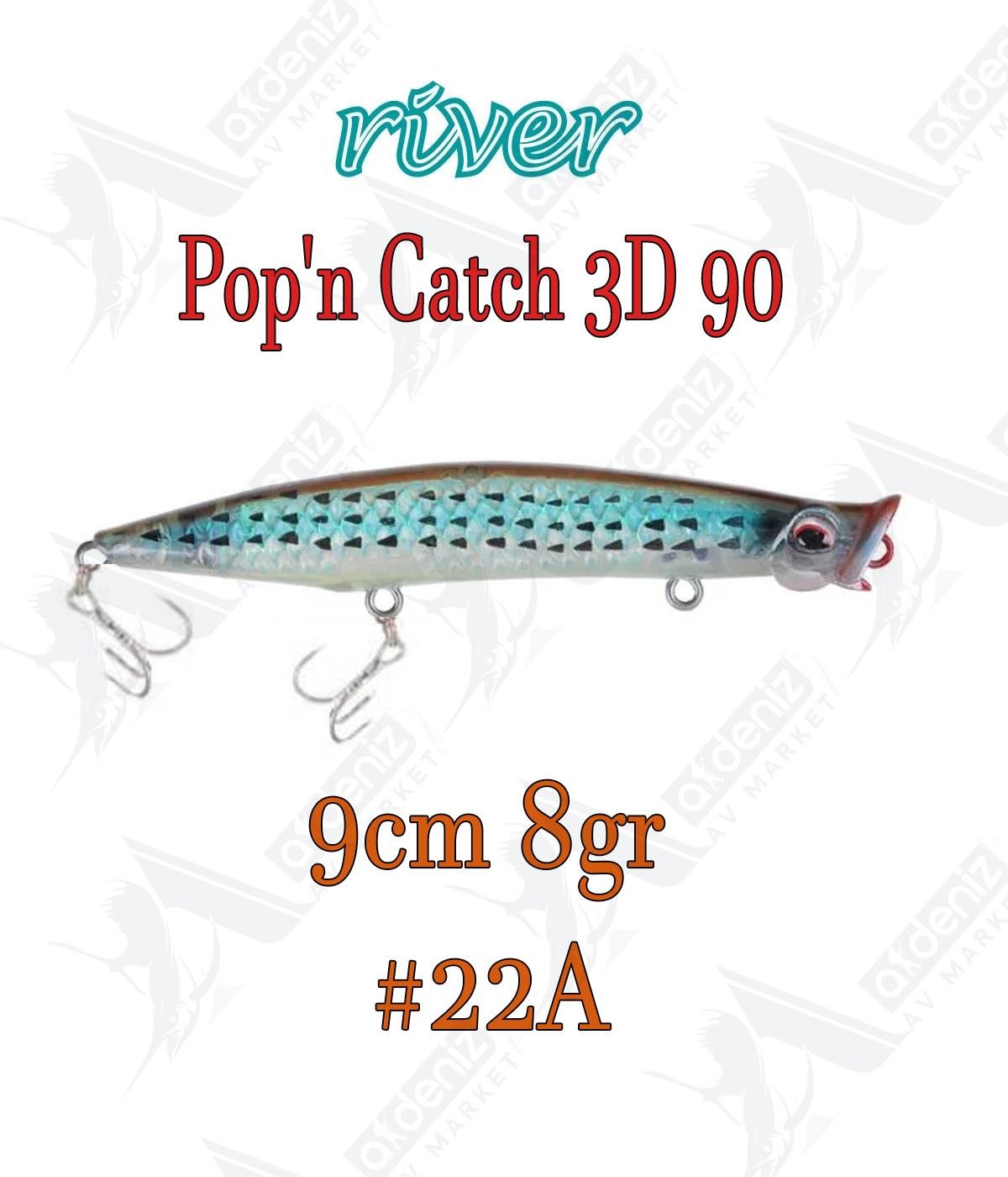 River Pop'n Catch 3D 90 9cm 8gr Popper Color:22ARİVER