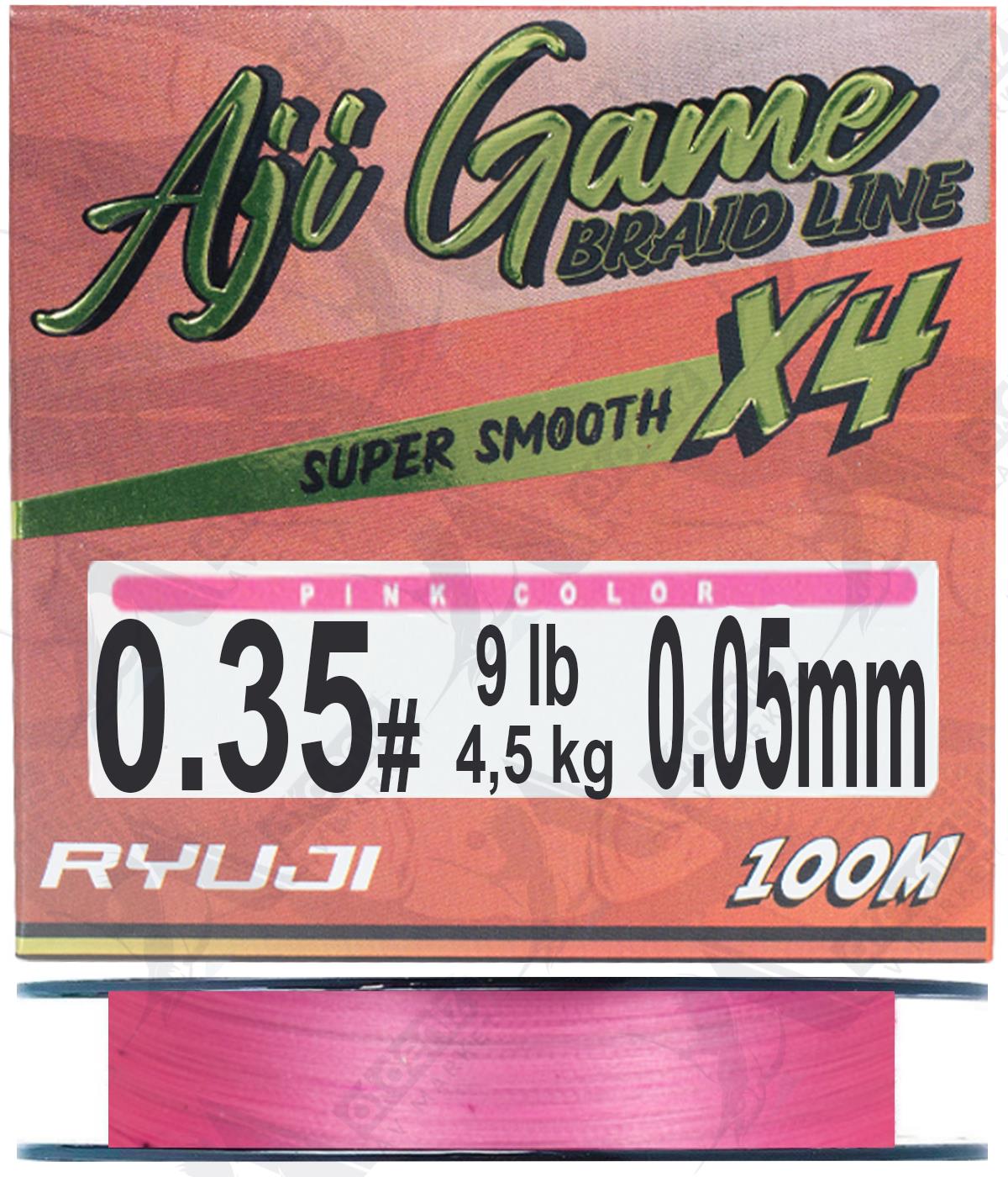 Ryuji Aji Game İp Misina 4X 0.05 mm 100 Mt Pink.RYUJİ