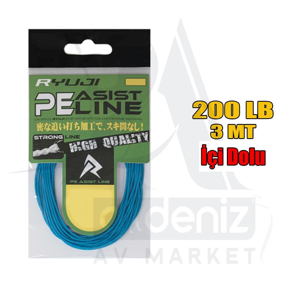 Ryuji Assist PE Line Asist İpi 200 Lb 3 mt Blue (MAVi) Assist LineRYUJİ
