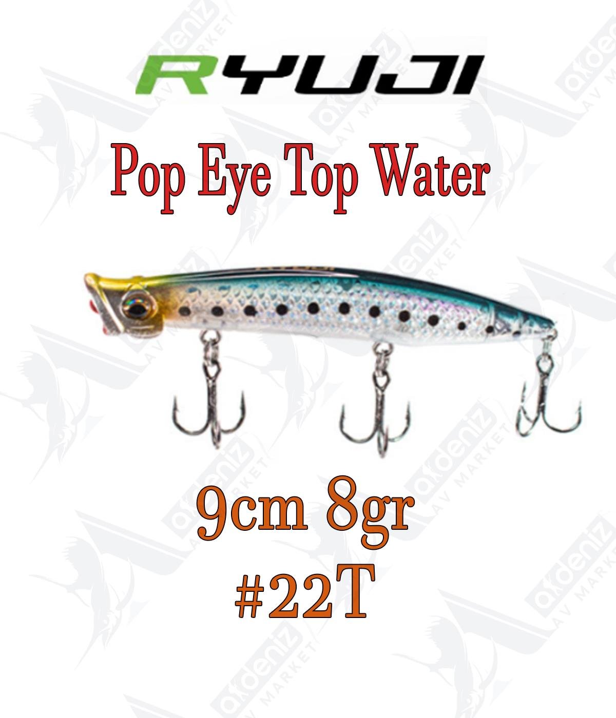 Ryuji Pop Eye Top Water 9cm 8gr Popper Color:22TRİVER