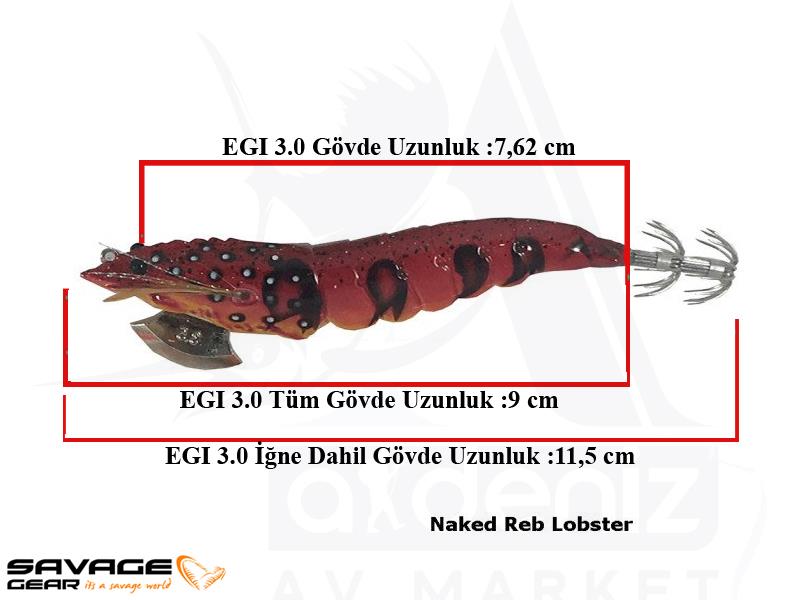 Savage gear 3D Shırımp Egı Jıg 9 cm 23 gr Suni Yem #Naked Reb Lobster