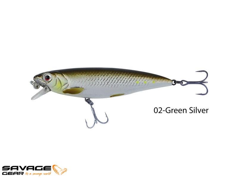 Savage gear 3D Twitch Minnow 8cm 8,5g Suni Yem #02-Green Silver