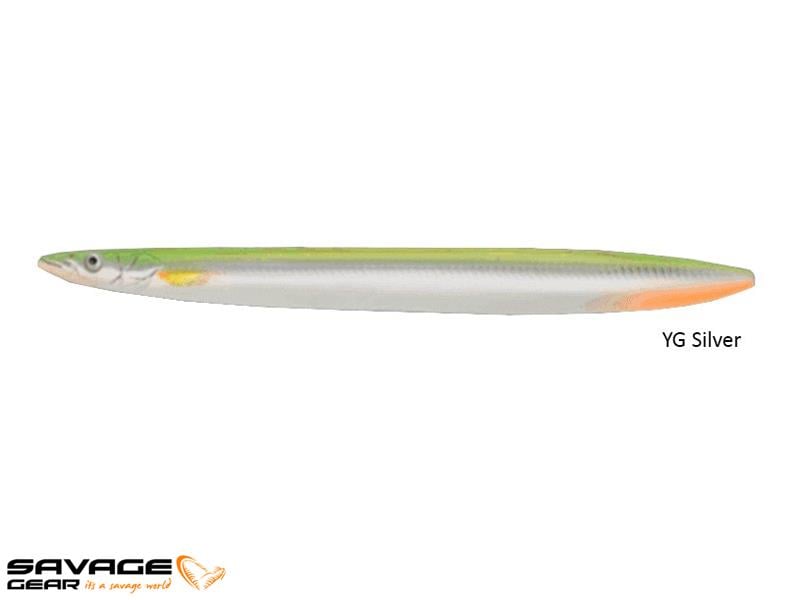 Savage gear B-SG Line Thru Sandeel 125mm 19g #05-YG Silver