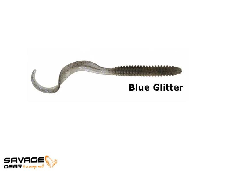 Savage gear LB Rib Worm 90 mm 10 Adet Suni Yem #Blue Glitter