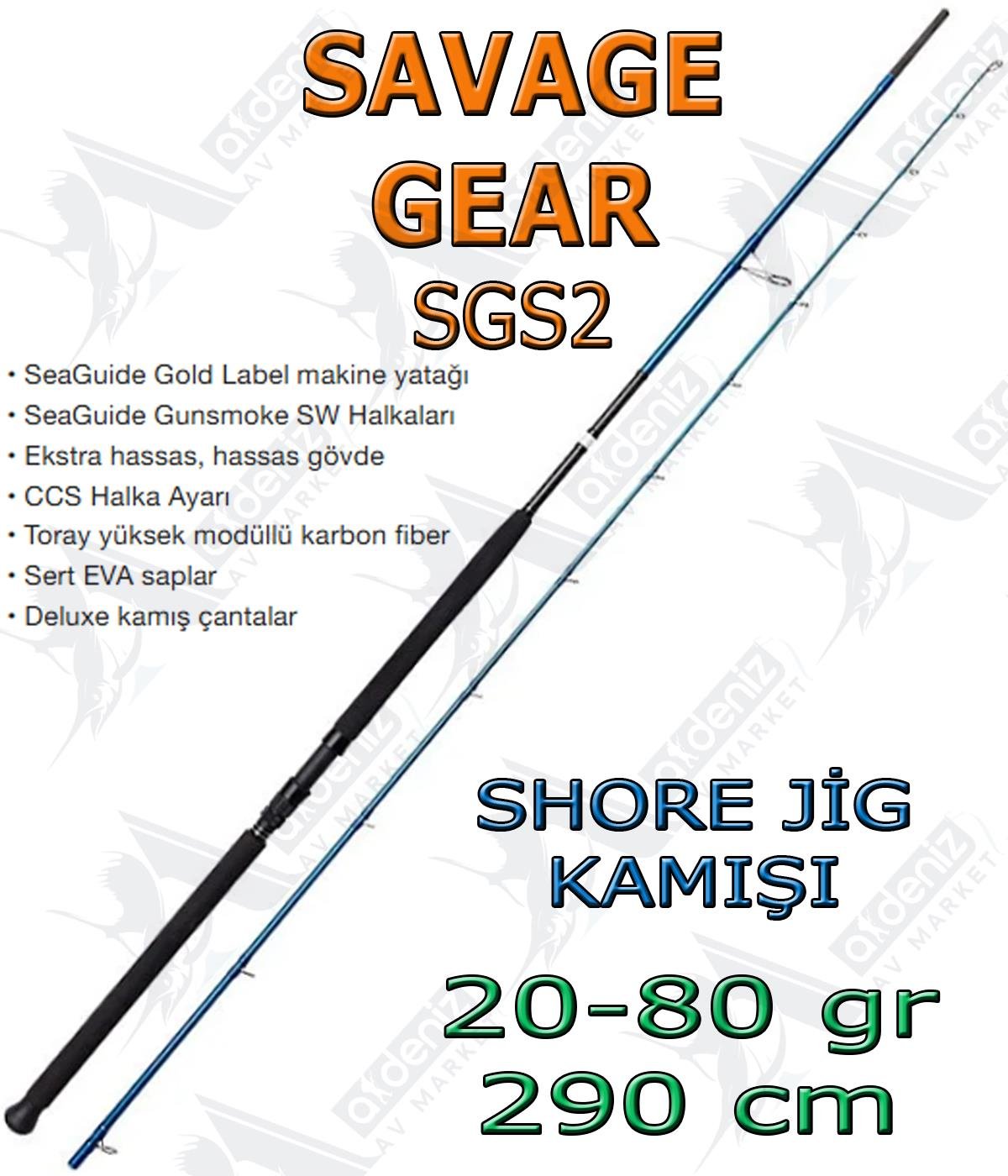 Savage Gear SGS2 Shore Jigging 20-80 gr 2.90 mt 2 Parça Olta KamışıSAVAGE  GEAR