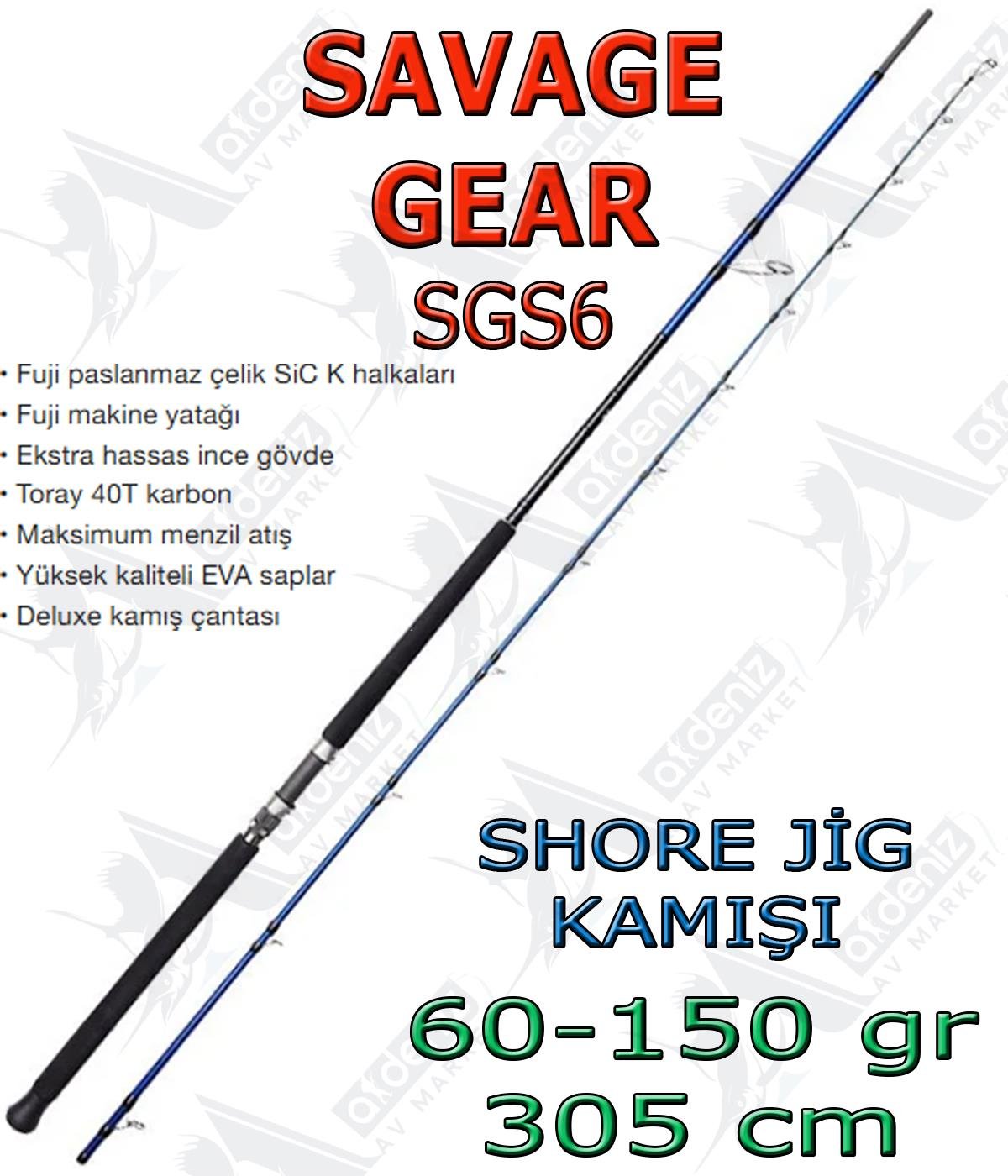 Savage Gear SGS6 Shore Jigging 60-150 gr 3.05 mt (2 Parça)SAVAGE  GEAR