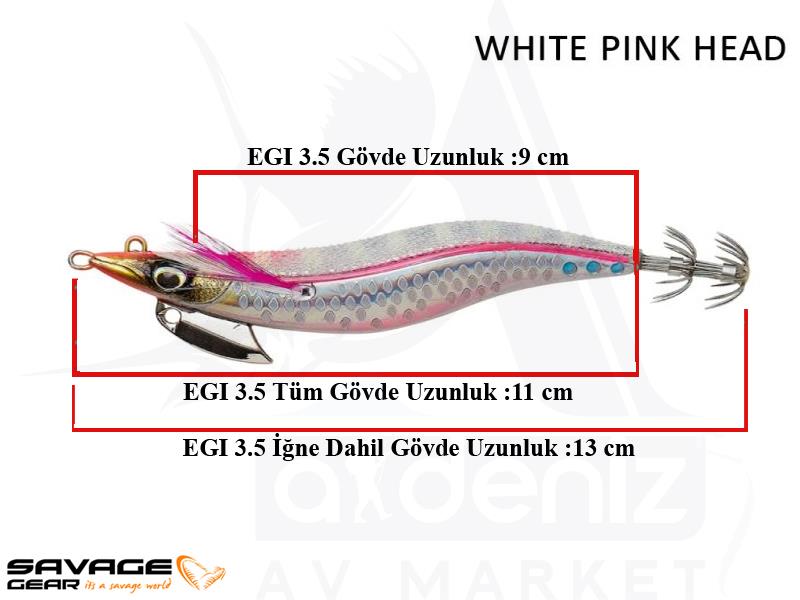 Savage Gear Squid Beat Egi #3.5 20.5 gr Suni Yem #White Pink Head