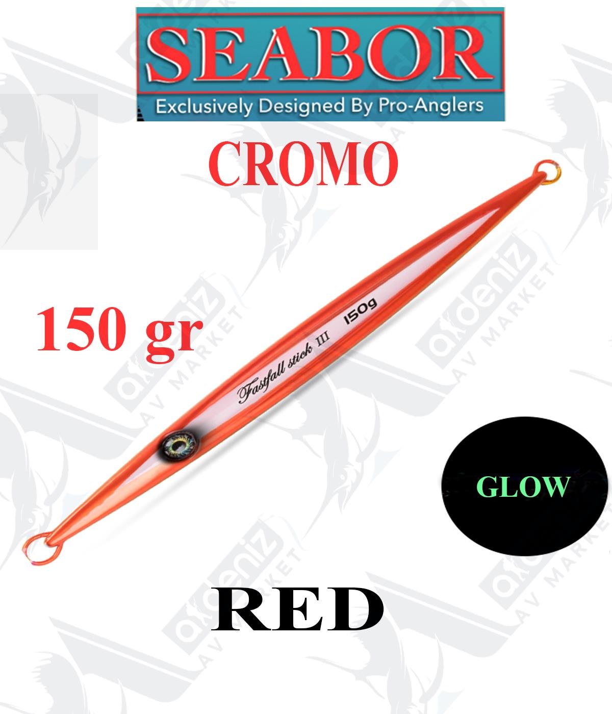 Seabor Cromo Metal Jig Sahte Yem SBR104 150gr #REDSEABOR