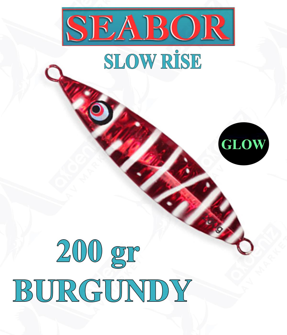 Seabor Slow Rise Metal Jig Sahte Yem SBR086 200gr #BURGUNDYSEABOR