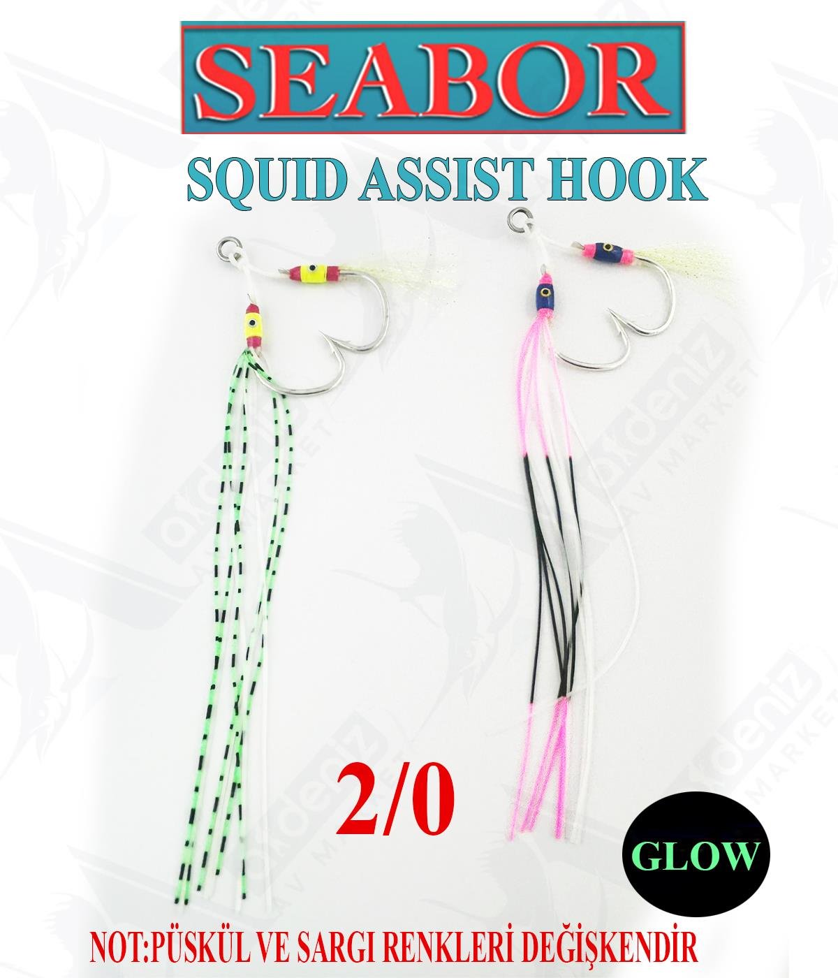 Seabor Squid Simli-Püsküllü jig Assist İğne (2 adet) SBR05 No:2/0SEABOR