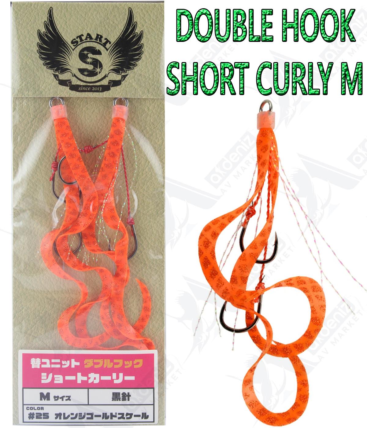 Start Double Hook Short Curly-M Tai Rubber Skirt / Etek 2'li Paket #25 Orange GoldSTART