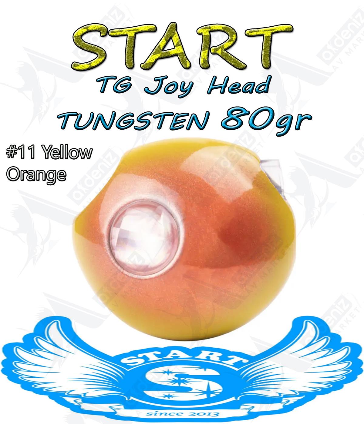 Start Tai Rubber Slider Tungsten Kafa 2 step TG Joy Head Tairaba Jig Yem 80 gr #11 Yellow OrangeSTART