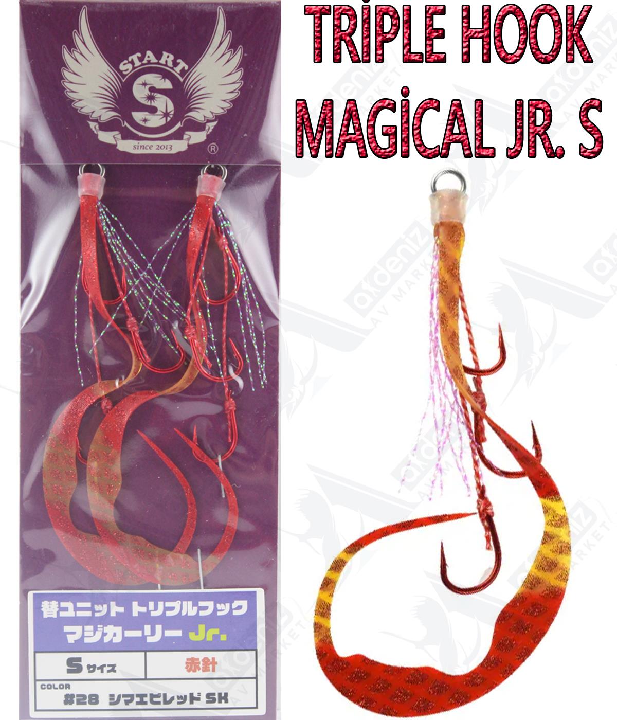 Start Triple Hook Magical Jr. S Tai Rubber Skirt / Etek 2'li Paket #28 Shrimp Red SKSTART