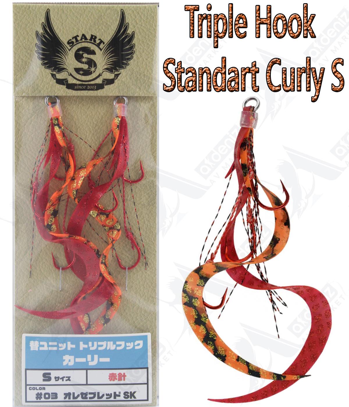 Start Triple Hook Standart Curly S Tai Rubber Skirt / Etek 2'li Paket #03. Orezebread SKSTART