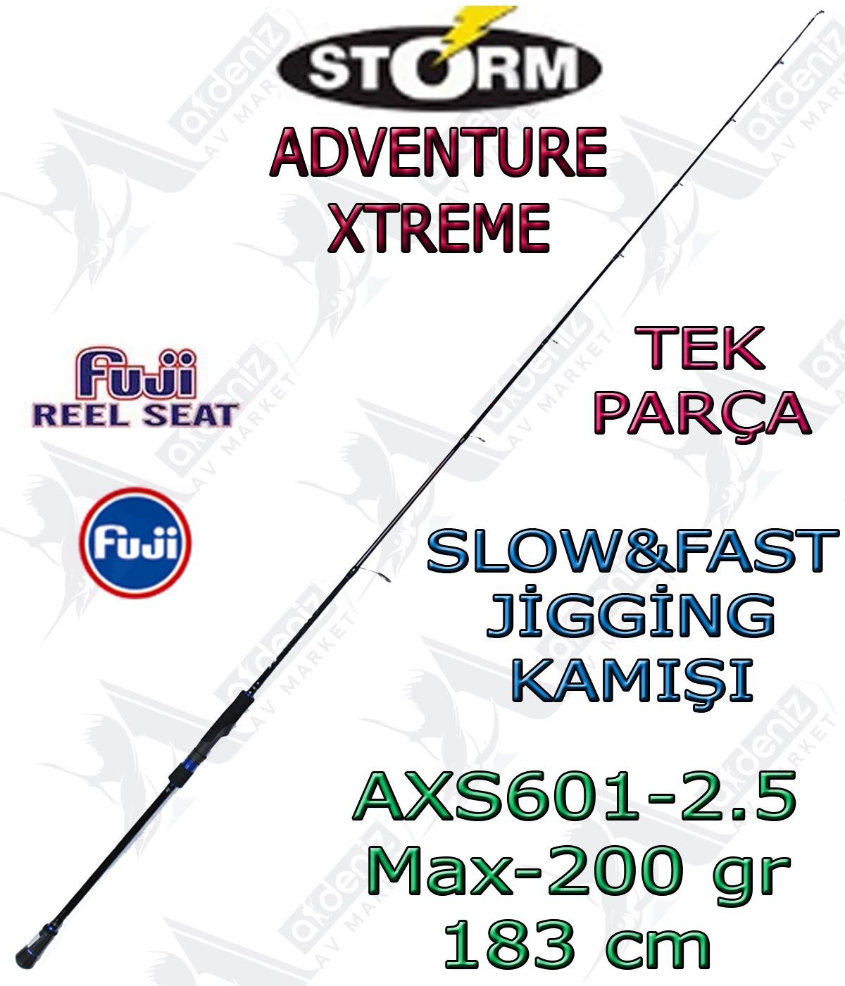 Storm Adventure Xtreme SW Pe#2.5 Slow Jig Kamışı AXS601-2.5 Max-200 Gr 183 Cm (Tek Parça)RAPALA