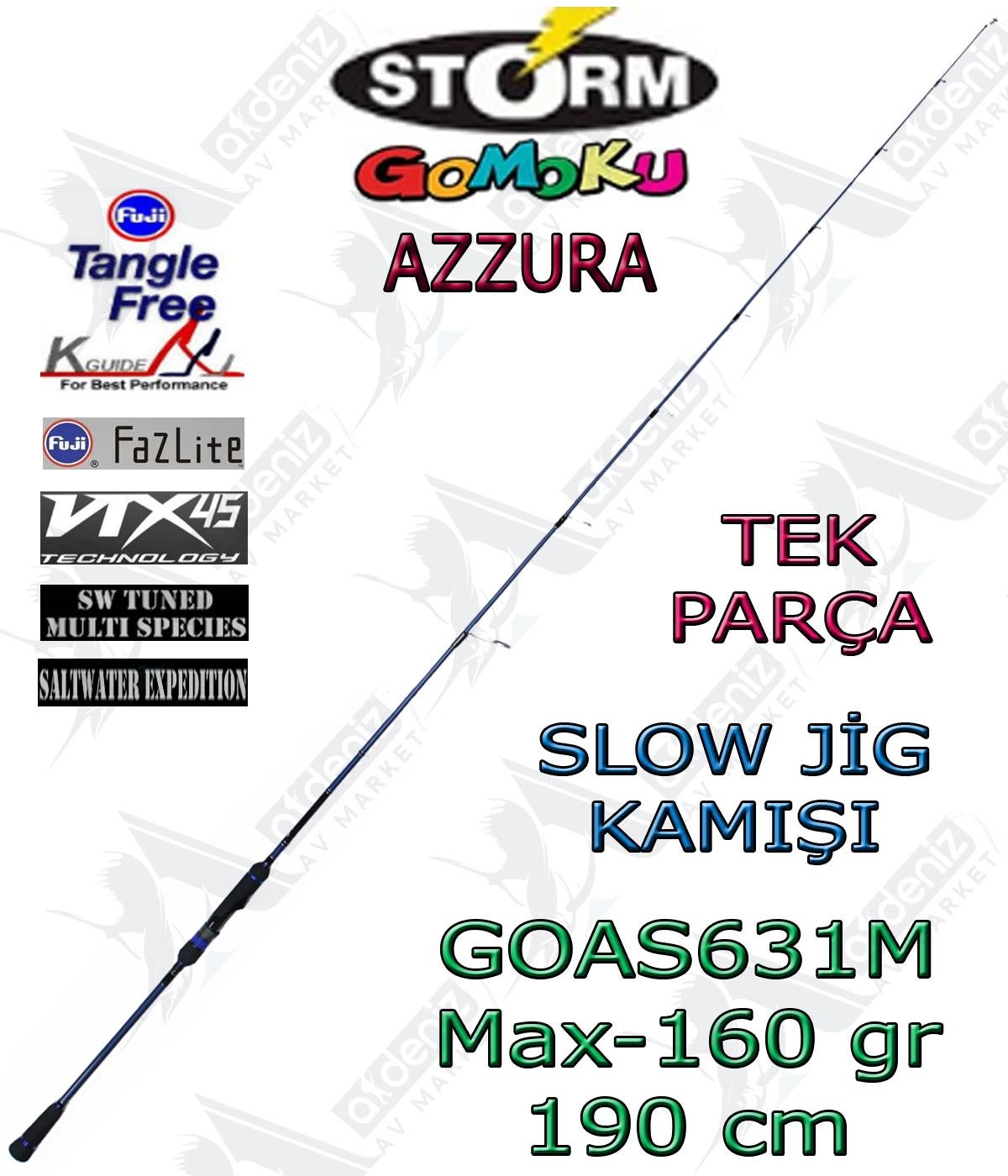Storm Gomoku Azzura Jig Kamışı GOAS631M Max-160 Gr 190 Cm (Tek Parça)STORM