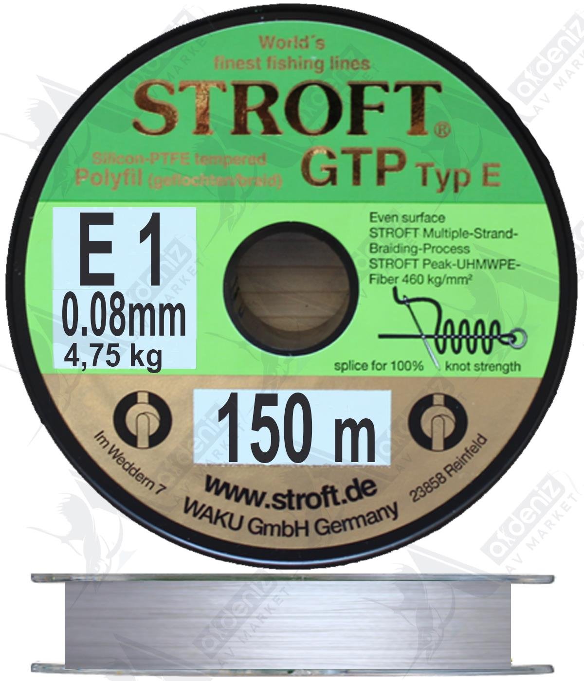 Stroft Gtp Typ E E1 0,08mm 4.75 kg 150M Lrf-Light Spin İp Misina GriSTROFT