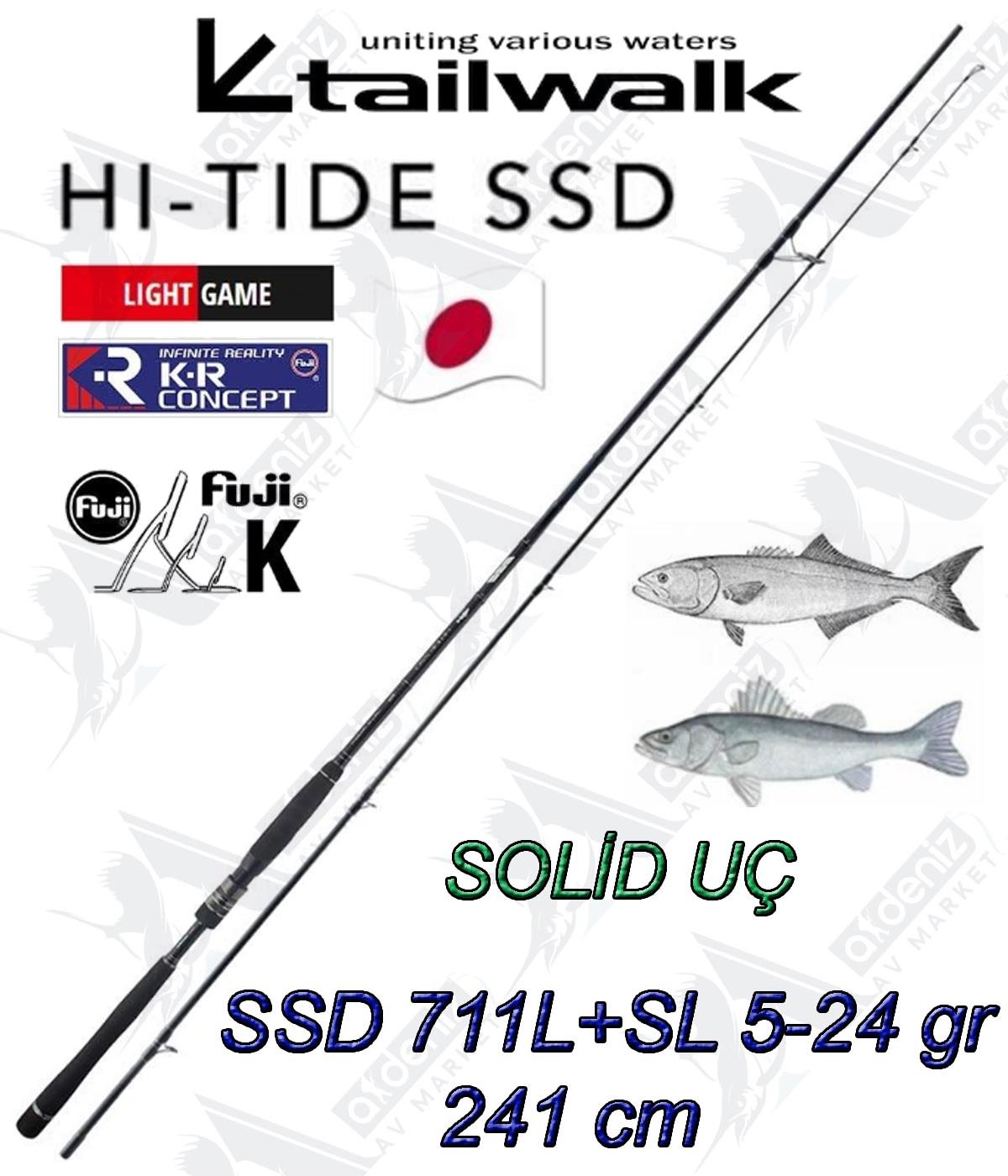 Tailwalk Hi-Tide SSD 711L+SL 2.41mt 5-24gr (2P) Solid Uç Spin Kamış.TAİLWALK