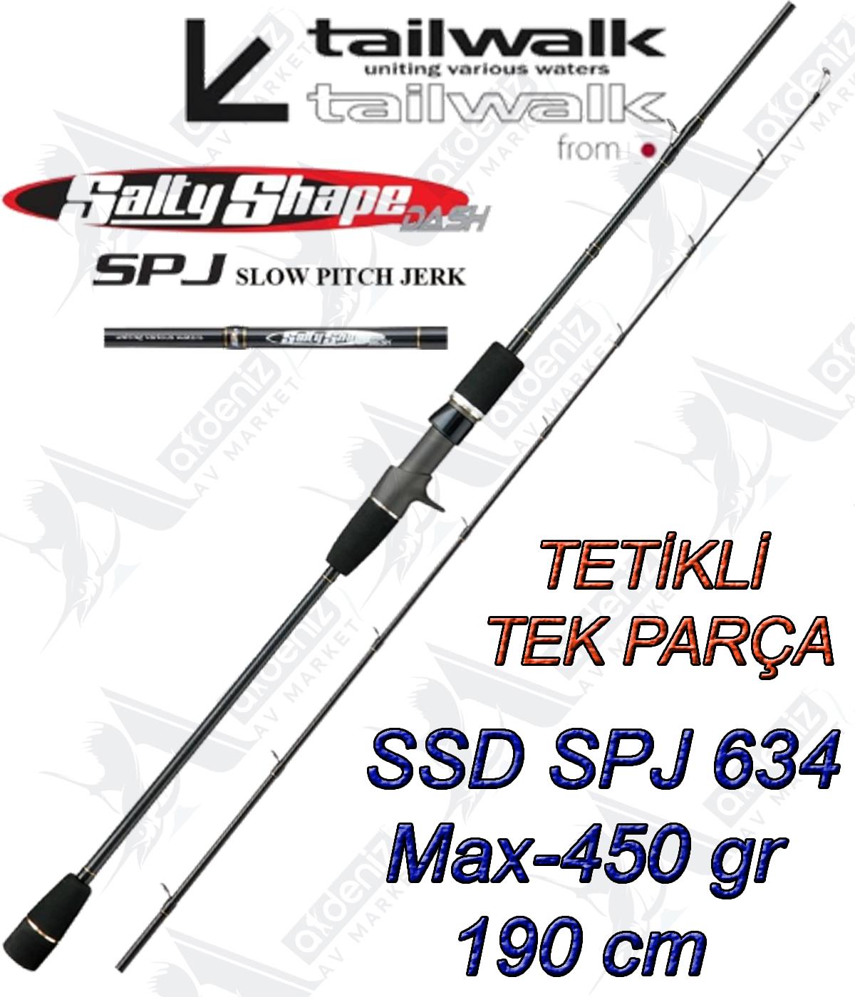 Tailwalk Salty Shape Dash SPJ 634 Slow Pitch Jerk Kamışı 190cm. Max. 450gr. (Tetikli-Tek Parça)TAİLWALK