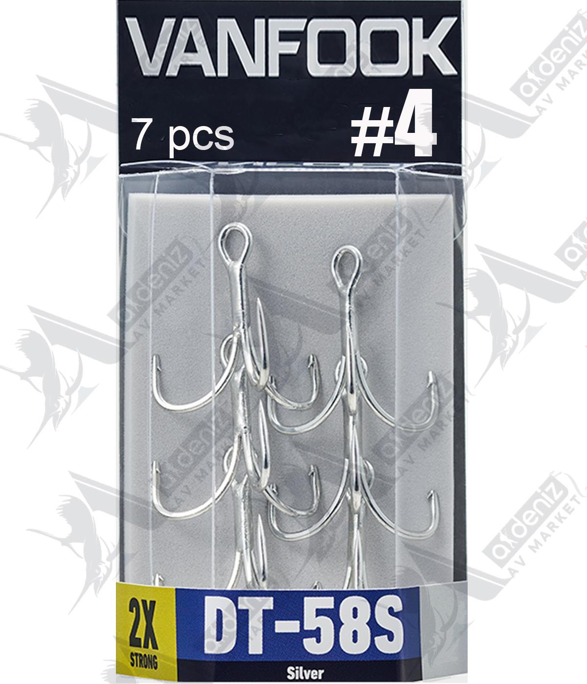 Vanfook DT-58S Treble Hook 2X Medium Heavy (Üçlü İğne) Silver 7'li Paket #4VANFOOK