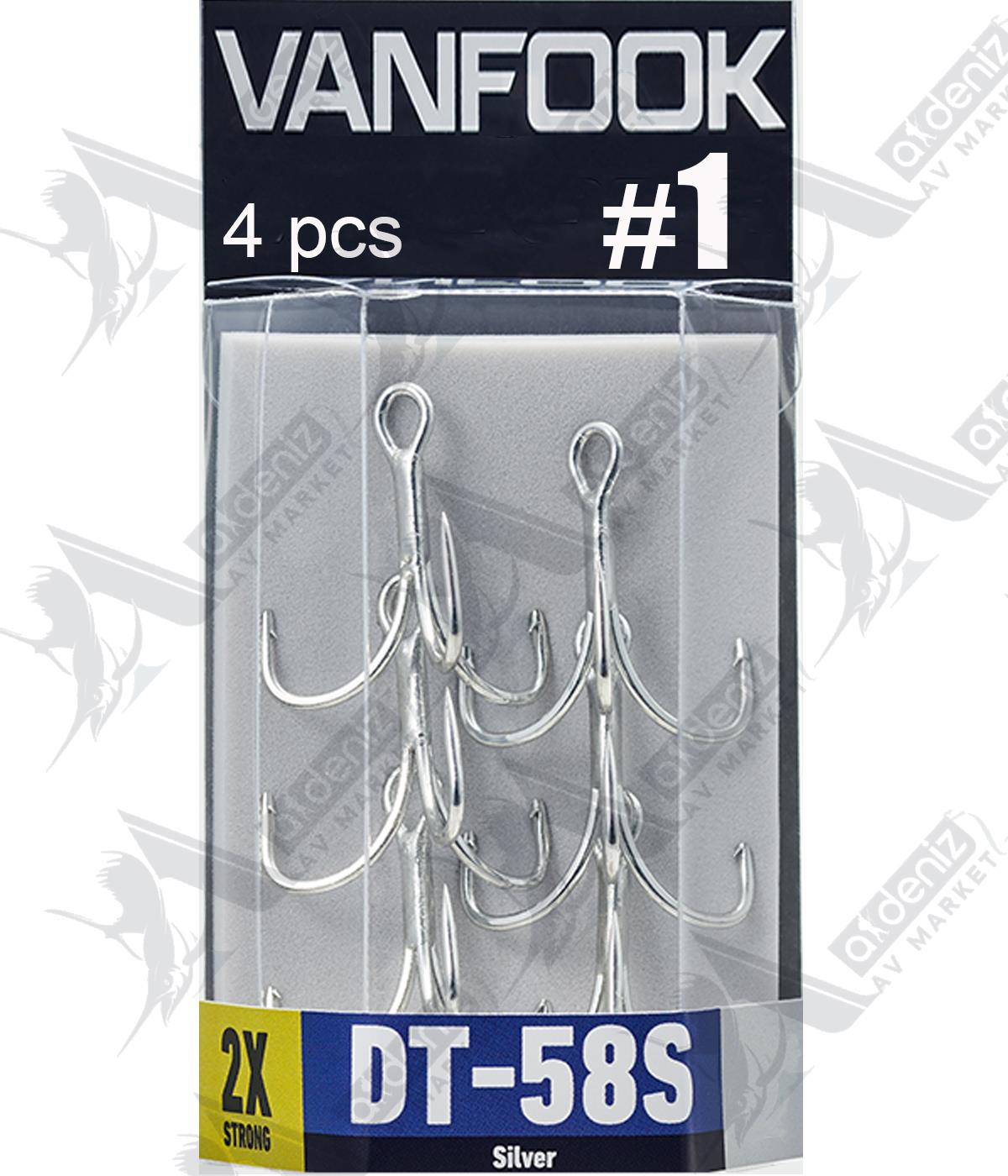 Vanfook DT-58S Treble Hook 2X Medium Heavy (Üçlü İğne) Silver 4'lü Paket #1VANFOOK
