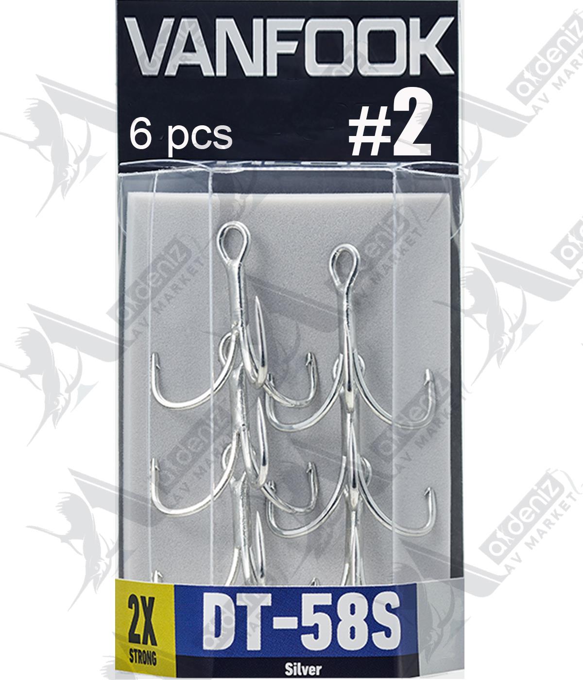 Vanfook DT-58S Treble Hook 2X Medium Heavy (Üçlü İğne) Silver 6'lı Paket #2VANFOOK
