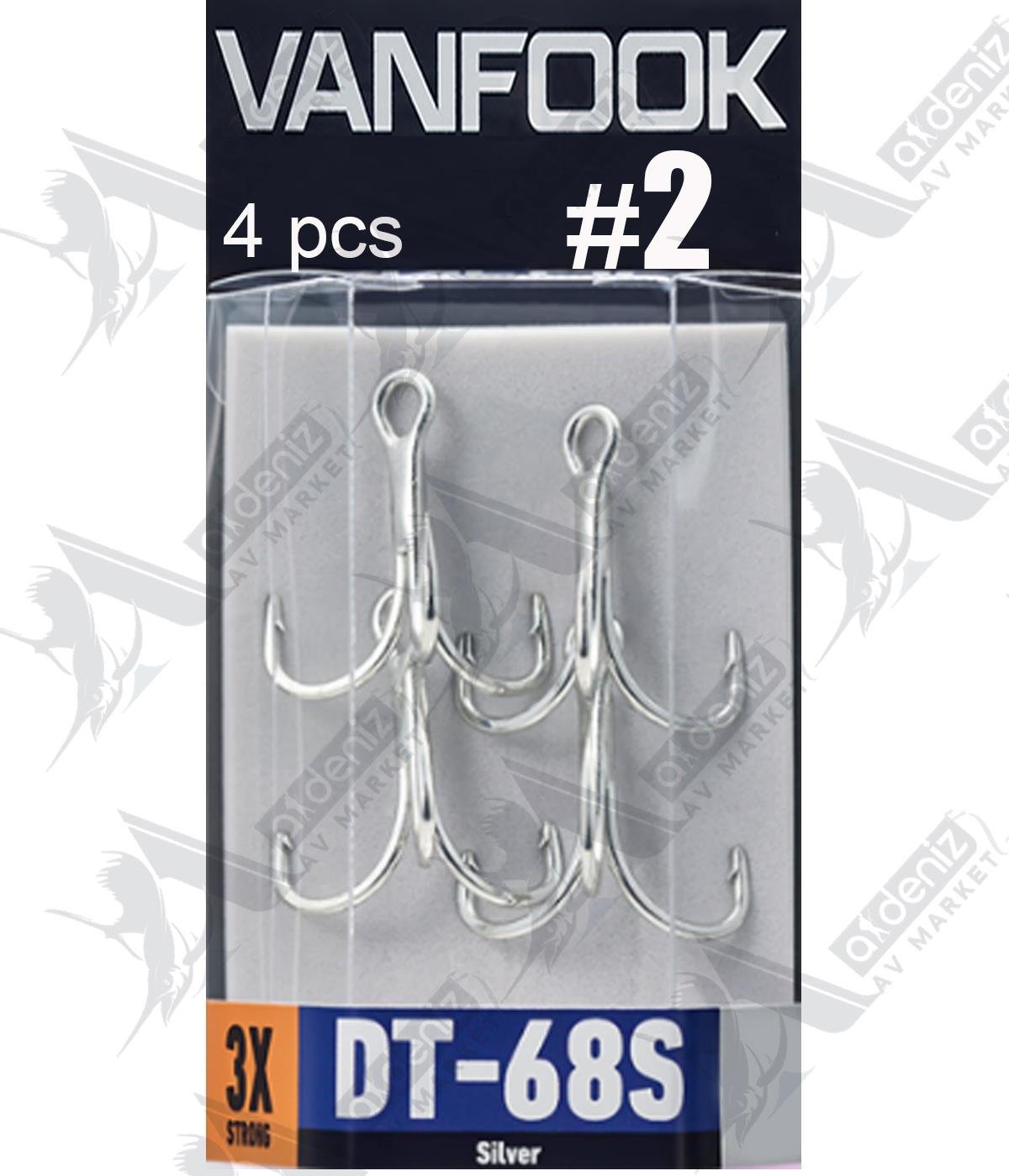 Vanfook DT-68S Treble Hook 3X Heavy (Üçlü İğne) Silver 4'lü Paket #2VANFOOK