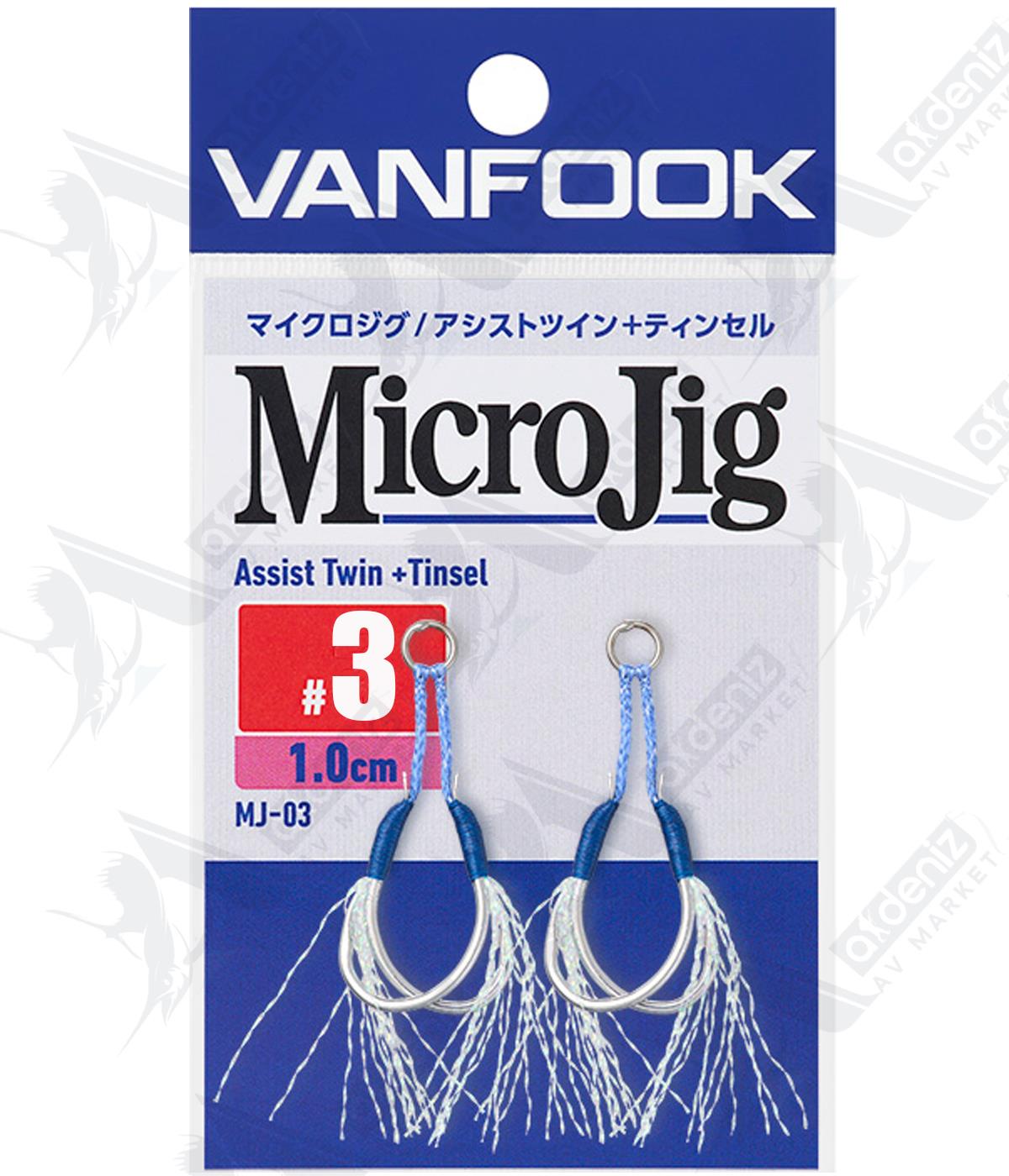 Vanfook MJ-03 Micro Jig Assist Hook Twin+Tinsel 1 Cm (Çiftli 2 Adet Simli Asist İğne) #3VANFOOK