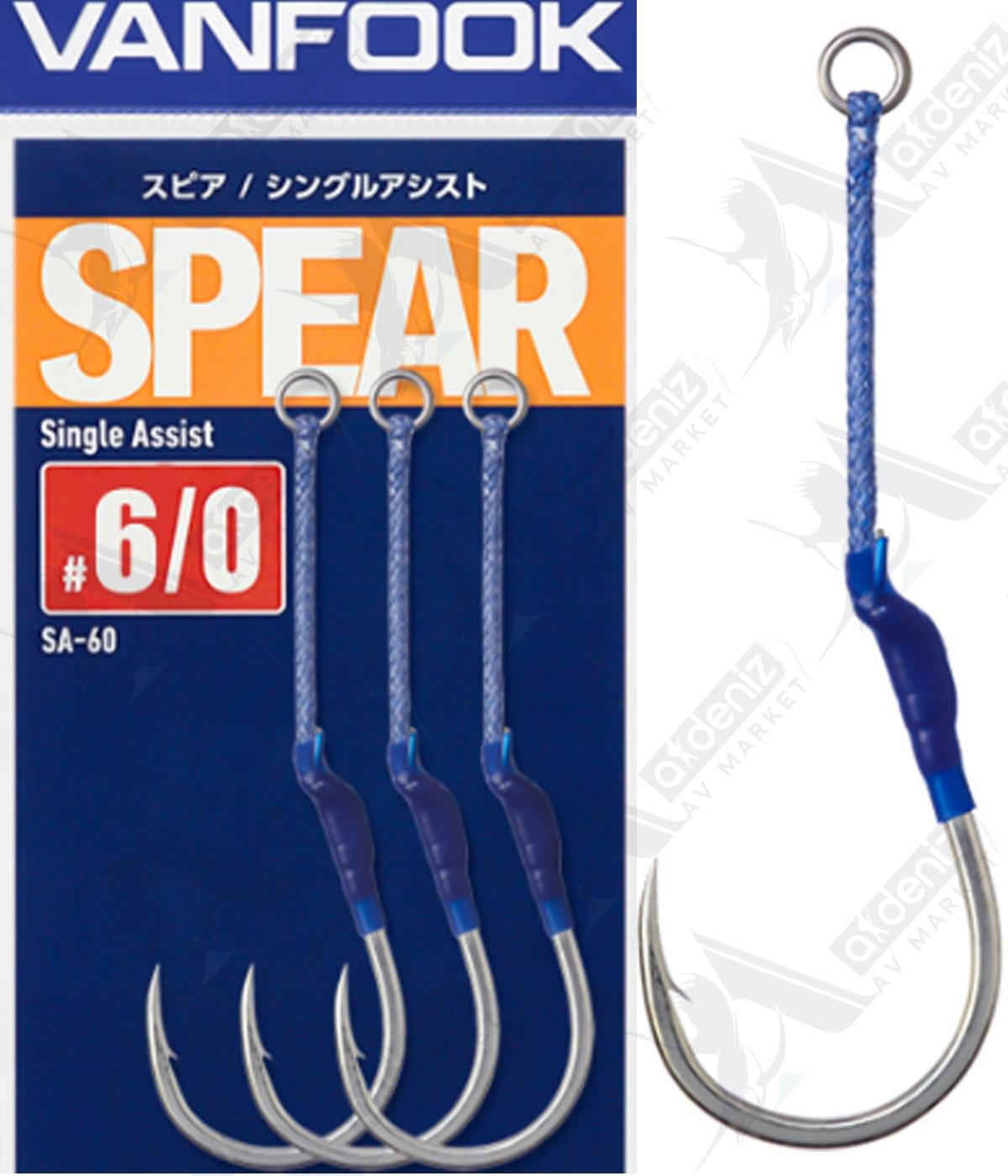 Vanfook SA-60 Spear Single Assist Hook (Tekli 2 Adet Jig Assist İğnesi) #6/0VANFOOK