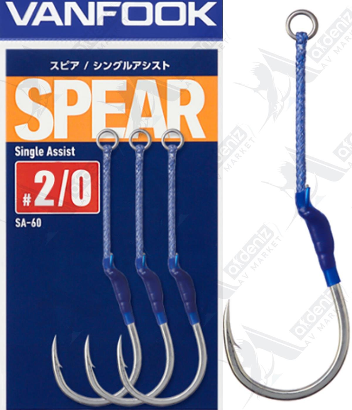 Vanfook SA-60 Spear Single Assist Hook (Tekli 3 Adet Jig Assist İğnesi) #2/0VANFOOK