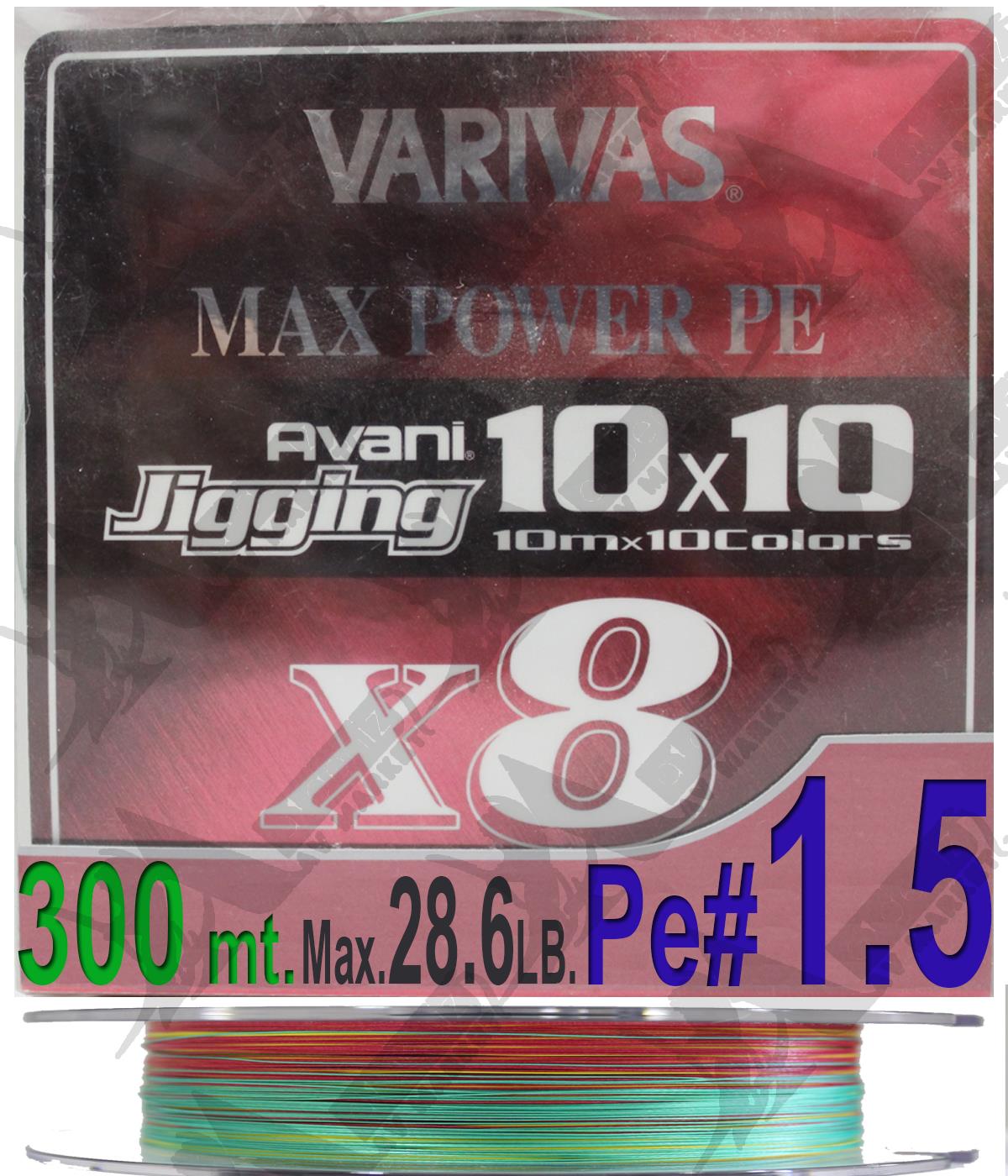 Varivas Avani Jigging 10x10 Max Power X8 PE#1.5 0.205mm 28.6Lb 300Mt Multicolor İp MisinaVARİVAS