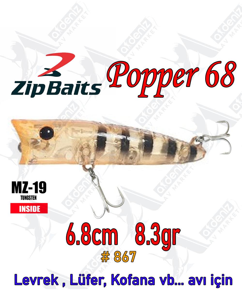 Zipbaits Popper 68mm 8.3gr Su Üstü Poping Maket Balık Color:867ZİPBAİTS