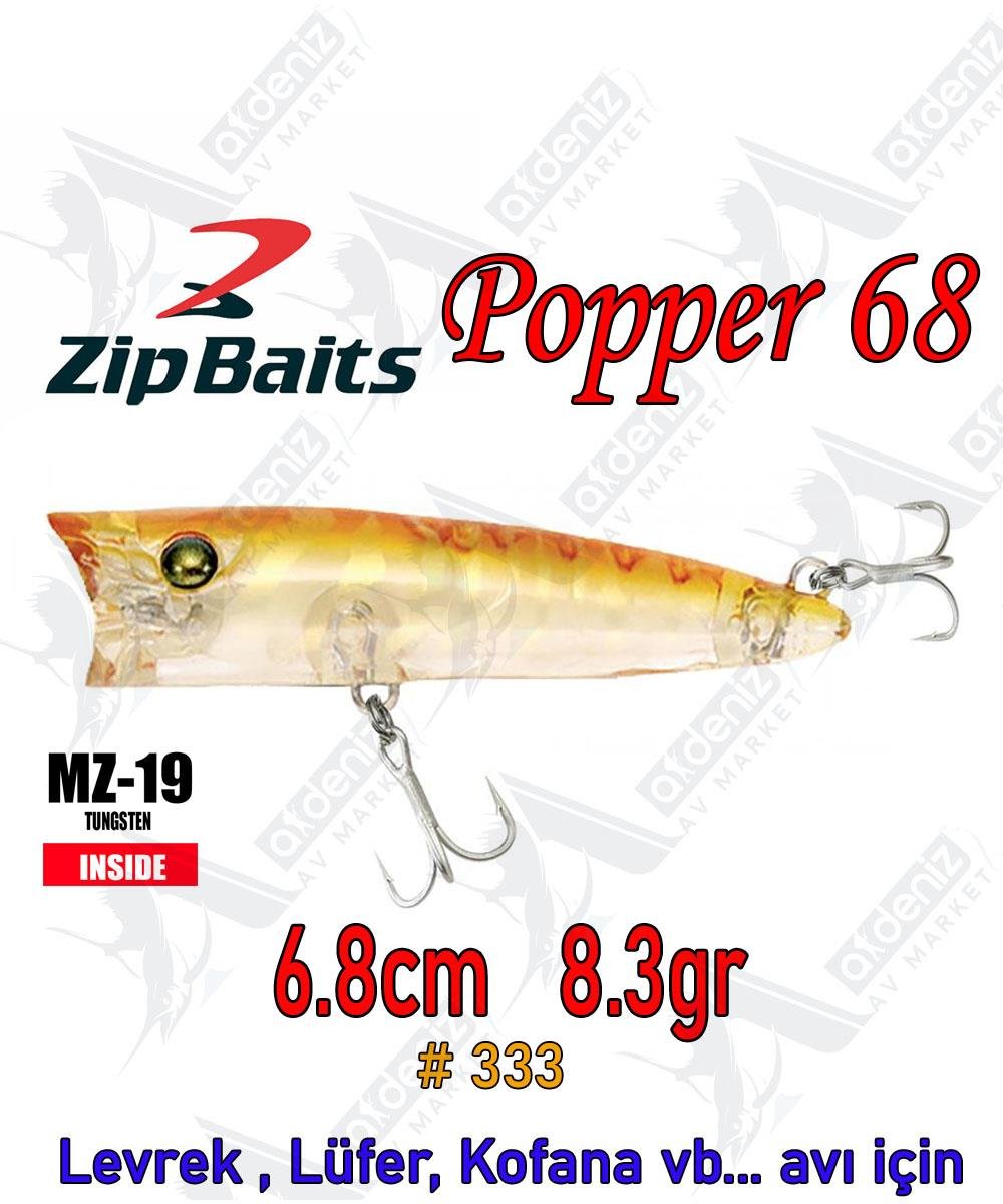 Zipbaits Popper 68mm 8.3gr Su Üstü Poping Maket Balık Color:333ZİPBAİTS