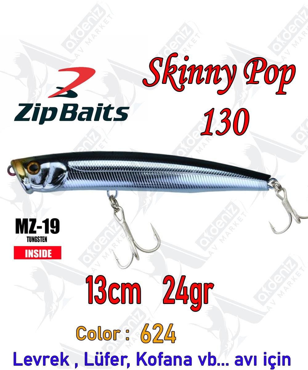 Zipbaits Skinny Pop Floating 130mm 24gr Su Üstü Popper Maket Balık Color:624ZİPBAİTS