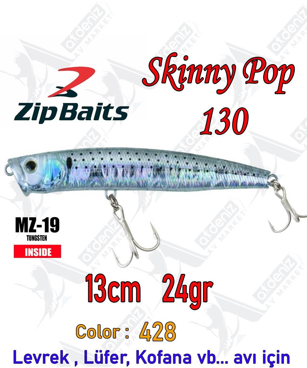 Zipbaits Skinny Pop Floating 130mm 24gr Su Üstü Popper Maket Balık Color:428ZİPBAİTS