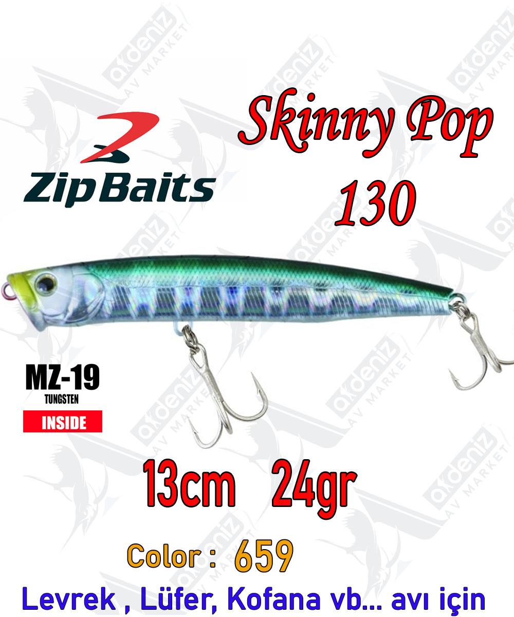 Zipbaits Skinny Pop Floating 130mm 24gr Su Üstü Popper Maket Balık Color:659ZİPBAİTS