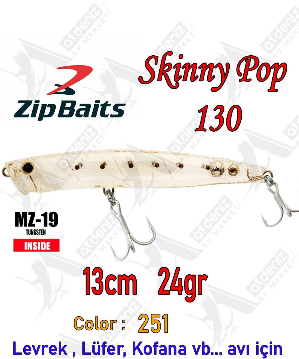 Zipbaits Skinny Pop Floating 130mm 24gr Su Üstü Popper Maket Balık Color:251ZİPBAİTS