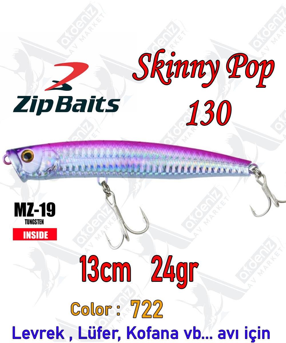 Zipbaits Skinny Pop Floating 130mm 24gr Su Üstü Popper Maket Balık Color:722ZİPBAİTS