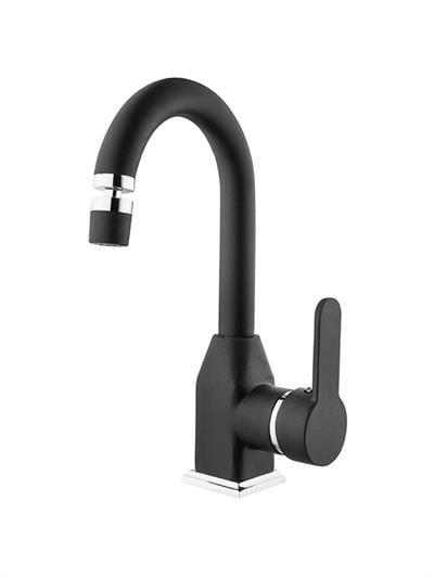 Stil Mix Lavabo (Kısa Borulu Oynar Perlatörlü) Siyah-Krom