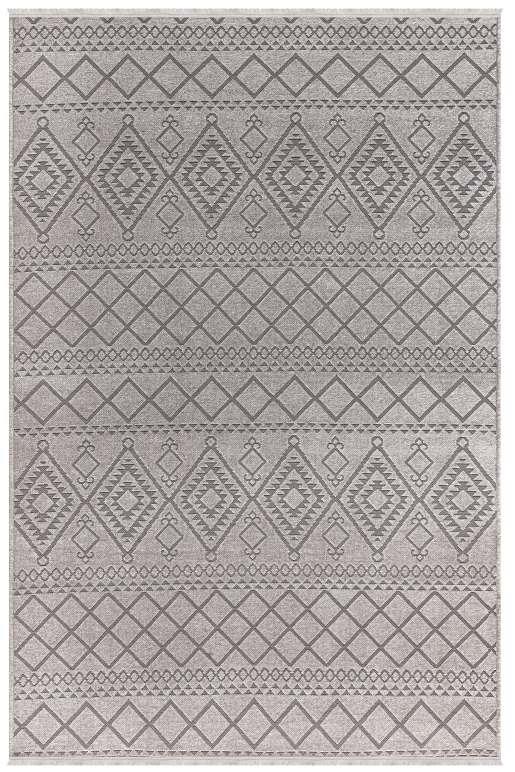 Cool 405 Geometrik Desenli İskandinav Tarz Yumuşak Dokulu Vizon Renkli Kaymaz Tabanlı Kilim