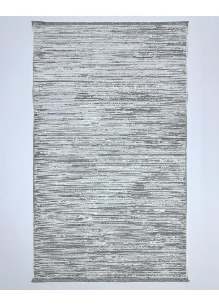 Nova 1123 Minimalist Kendinden Çizgi Desenli Gri Renk Kesme Yolluk Koridor Halısı